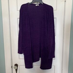 Gameday Gal Texas True Threads Deep Purple Open Front Cardigan Size L